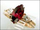 RHODOLITE GARNET RING, 14K WITH WHITE TOPAZ � (All uses, N)